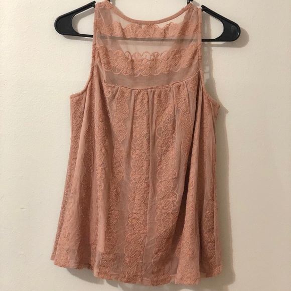 🤍👚Lily White Mauve Pink Lace shirt.Size Medium👚🤍 - Picture 2 of 2